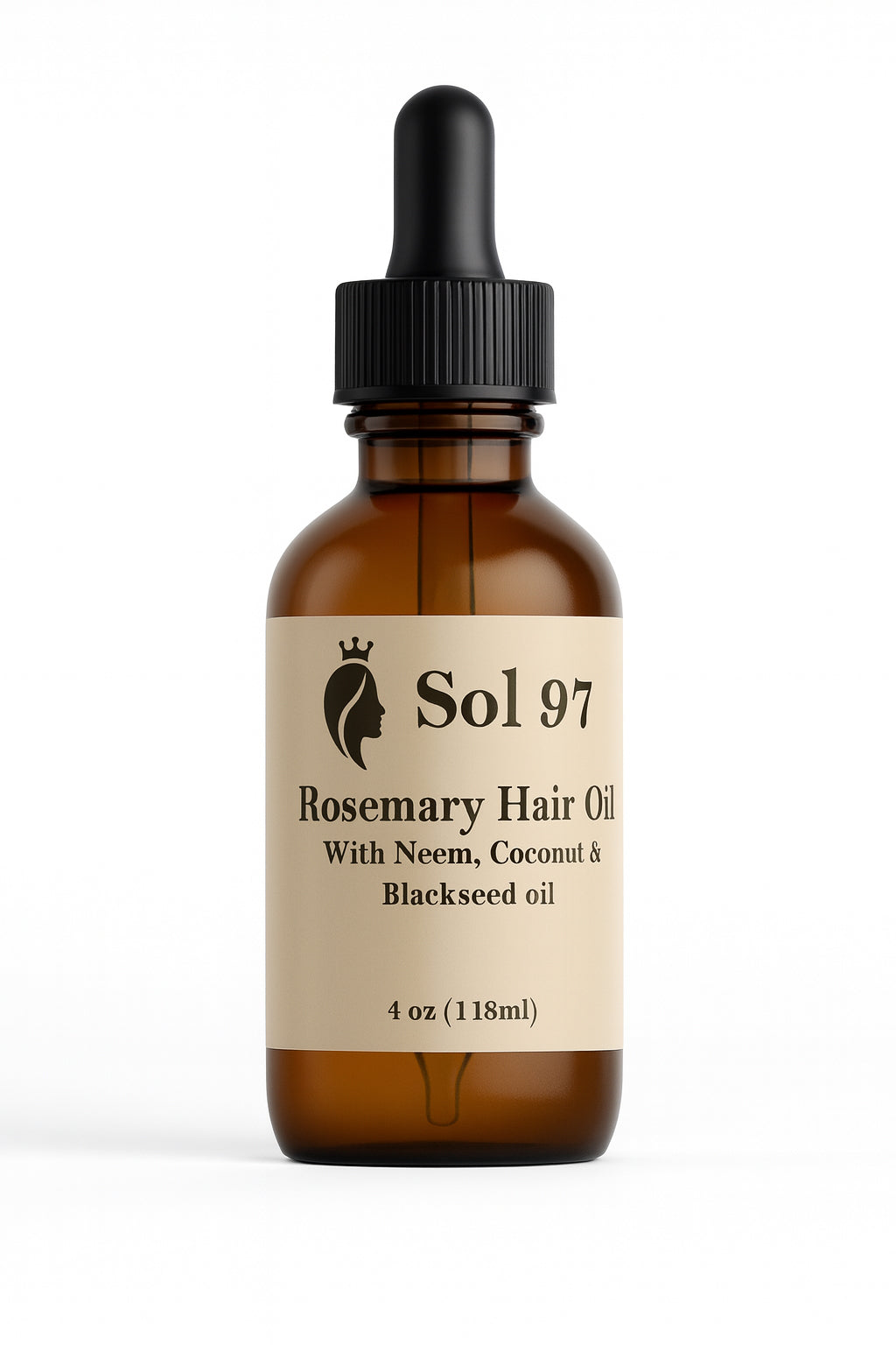 Sol 97 Rosemary Hair Oil with Neem, Coconut, Blackseed Oil.